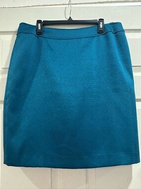 Tahari Teal Textured Pencil Skirt